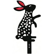 Bunny Garden Statue - Metal Rabbit Yard Art Outdoor Decor, Black Animal Stake Lawn Ornament for Patio, Farmhouse, Backyard, Easter Decoration, Durable Weather-Resistant Rustproof Sculpture