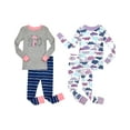 thumbnail image 1 of Prestigez Ensemble de Pyjama de Nuit 4 Pcs en Coton Biologique Ajusté pour Filles, 1 of 7