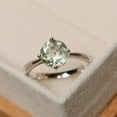 thumbnail image 2 of Natural Certifed 925 Sterling Silver Round Cut Green amethyst statement ring Promise Ring Birthstone Gift, 2 of 3