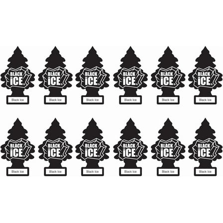 Car Air Freshener | Hanging Paper Tree for Home or Car | Black Ice | 12 Pack