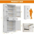 thumbnail image 4 of 72" Tall Kitchen Pantry,Farmhouse Storage Cabinet with Adjustable Shelves&Door Shelves,Wood Cupboard with 1 Drawerfor Kitchen Dining Room, 4 of 7