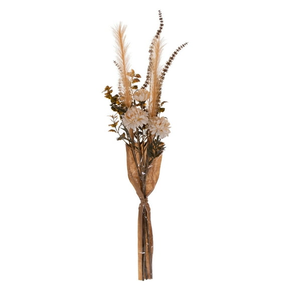 Vickerman 25" Artificial Mixed Dried Star Flower, Pampas Grass, and Foliage Bouquet.