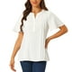 thumbnail image 1 of INSPIRE CHIC V Cuello Blusas para Mujeres Elegantes Casual Tops Camisas Botón Abajo Negocios Trabajo Manga Corta T Shirt Blanca XS, 1 of 6