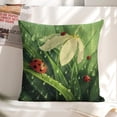 thumbnail image 6 of flower ladybugs raindrops Linen toss pillowcase decoration pillowcase gifting preferred 18x18 inch cushion cover 2 sets sofa pillowcase sofa bedroom living room car, 6 of 8