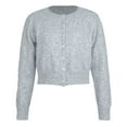 thumbnail image 4 of Futezty Women Cropped Bomber Jacket Long Sleeve Button Down Coat Outerwear, 4 of 4
