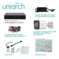 thumbnail image 2 of Kit de Vigilancia UNIARCH 4 Cámaras Bala Interior/Exterior, Grabador DVR 4 Canales HD + 2 IP, 4 cables de 18 mts, Aplicación móvil, fuente de alimentación y Disco Duro 500GB, 2 of 4