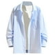 thumbnail image 1 of Camisa casual Pompotops manga larga con bolsillo a rayas de otoño para hombre, 1 of 4