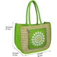 thumbnail image 2 of Multipurpose Reusable Jute Bags/, Eco-Friendly Ladies Bag Design Shopping Grocery Gift Bag with Handle for Women, Multicolor, ASSORTED COLOR Pack of 3, 2 of 3
