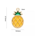 thumbnail image 2 of U8MO 10pcs Alloy Epoxy Resin Pineapple Pendants Mini Cute Fruit Charms 27.5x16.5mm-Golden, 2 of 2