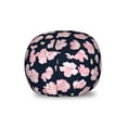 thumbnail image 1 of Flower Storage Toy Bag Chair, Doodle of Sakura Flora Cherry Blossoms, Stuffed Animal Organizer Washable Bag, Large Size, Night Blue Pale Pink, by Ambesonne, 1 of 3