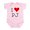 Petal Pink, variant on CafePress - I Love PJ Infant Bodysuit - Baby Light Bodysuit, Size Newborn - 24 Months