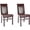 Brown Leather/Cherry Mahogany, variant on SAFAVIEH Classic Contemporary Linen Polyester Solid Dining Parsons Chair, Charcoal (Set of 2)