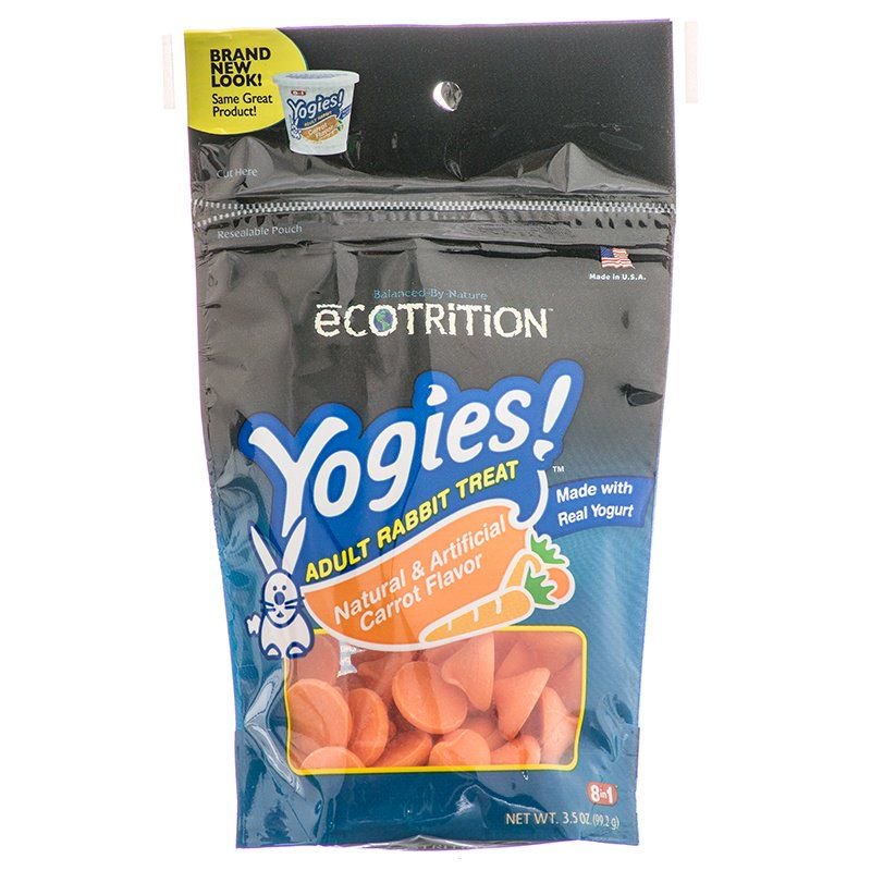 eCOTRITION Yogies Carrot Flavor Treat for Adult Rabbit with Real Yogurt