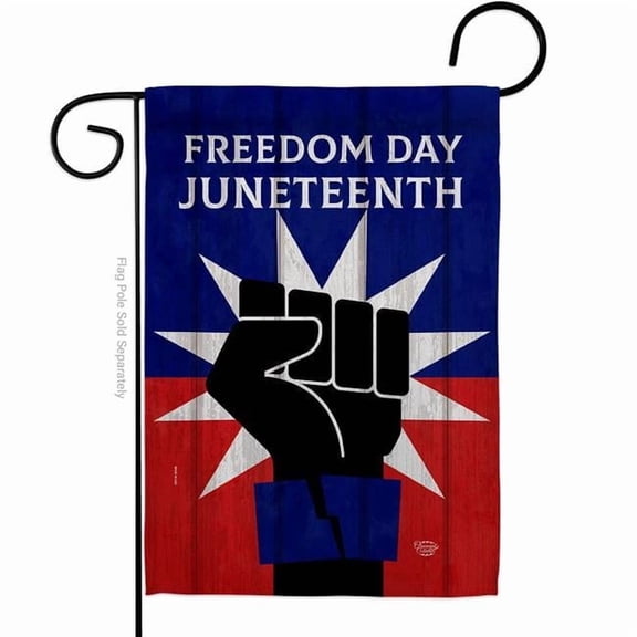 13 x 18.5 in. Junetteenth History Double-Sided Vertical House Decoration Banner Garden Flag, Black & Multi Color - Yard Gift