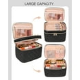 thumbnail image 5 of Relavel Travel Makeup Bag Organizer, Large Make Up Bag for Women, Double Layer Cosmetic Bag with Removable Dividers, Portable Makeup Case Storage, Black, 5 of 7