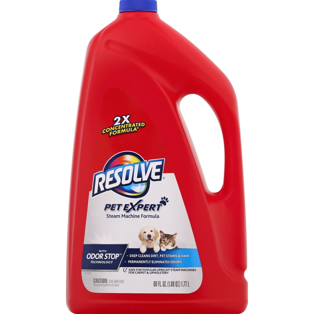 Resolve Pet Carpet Steam Cleaner Solution, 60oz Bottle, 2X Concentrate
