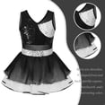 thumbnail image 5 of YEAHDOR Girls V Neck Sequin Ballet Dance Dress Shiny Glitters Tutu Skirted Leotard Ballerina Dancewear, 5 of 6
