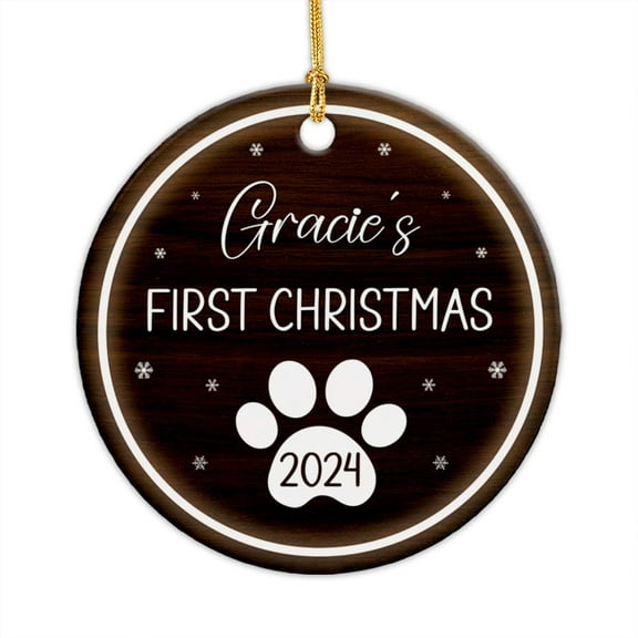 Dog Ornament, Dog's First Christmas Ornament 2025, Personalized Name Pet Ornament Gift, Dog Dad Dog Mom Xmas Ornament Keepsake, Pet Ceramic Ornament, Customized Puppy 1st Xmas Decor 3LP2F6