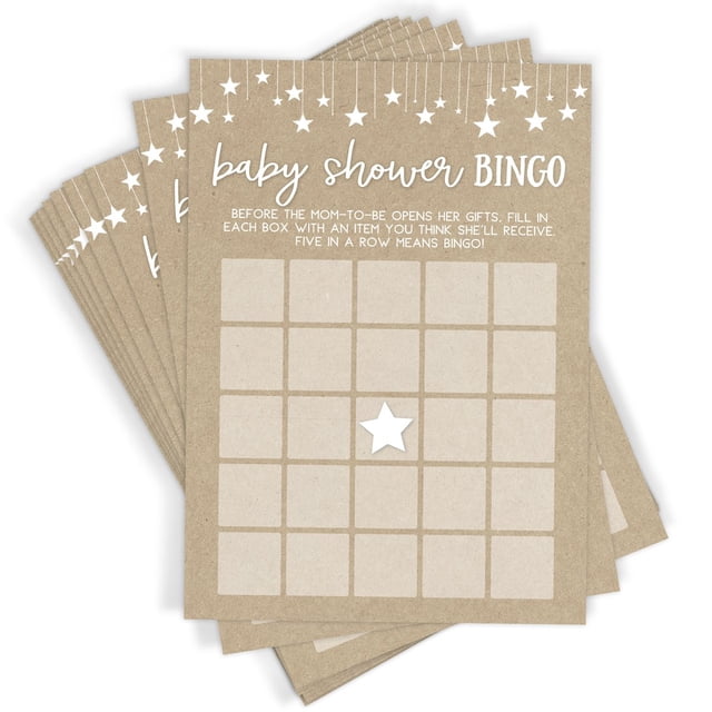 Juego Impreso Fiesta Baby Shower Bingo Kraft 50 Cartones