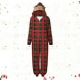 thumbnail image 2 of Odeerbi Christmas Onesie Pajamas for Family Holiday Sleep Jumpsuit Long Sleeve Family Christmas Pajamas Matching Sets Mom Fashion Lattice Print Plush Jumpsuit Sleepwear PJs Set Red, 2 of 7