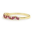 thumbnail image 3 of HeartsAndYou 1ct Natural Pink Ruby & Diamond Half Eternity Wedding Band 14k SOLID Yellow Gold, 3 of 9