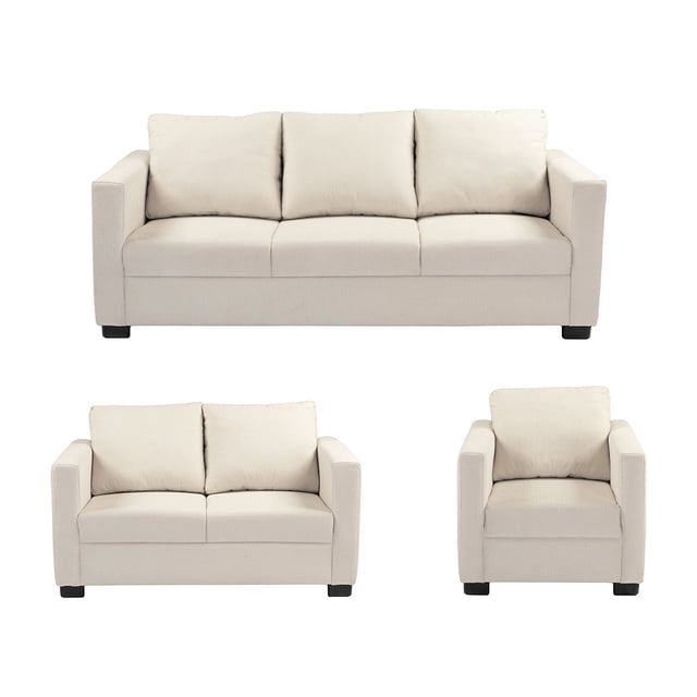 Sala Gales 3 Piezas Crema (Sofá, Love Seat y Sillón)
