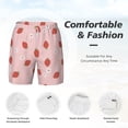 thumbnail image 6 of Picia Hand Drawn Strawberry pattern Mens Swim Trunks with Compression Liner Stretch Beach Shorts Quick Dry with Zipper Pockets No-Chafing Board Shorts-Medium, 6 of 9