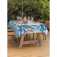 thumbnail image 3 of Outdoor Tablecloth with Umbrella Hole for Patio/Picnic/Party/Camping, Ocean Set Sail Waterproof Table Cloth Rectangle Table Cover Washable, Sailboat Sea Waves Blue Coral Starfish (52"x 70"), 3 of 8