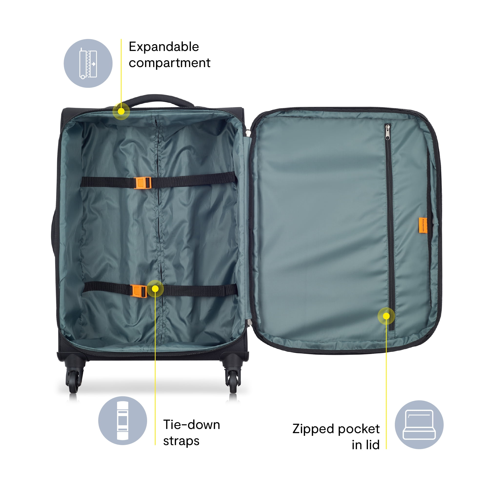 Securitech by Delsey, Vanguard 27" Medium Checked Softside Spinner Luggage Black