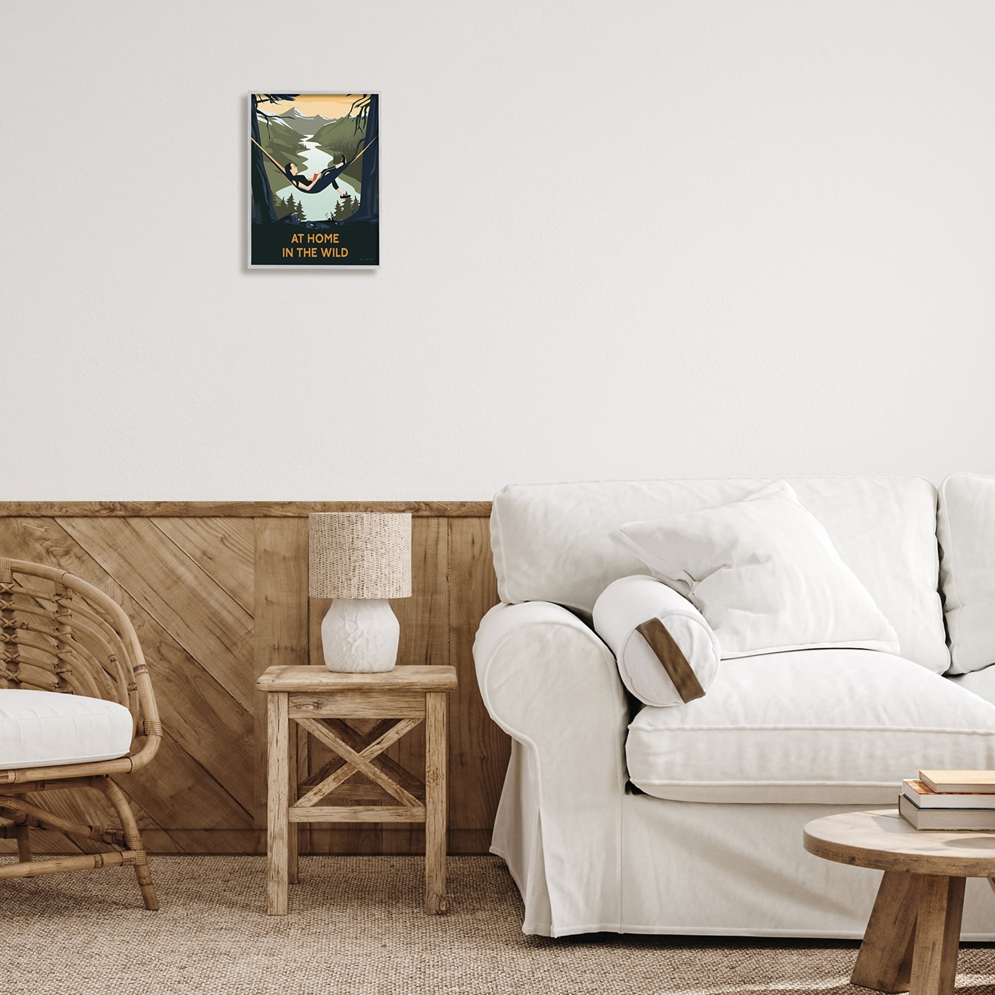 Stupell Industries Home In Wild Mountainside River Landscape Hammock Girl Framed Wall Art, 11 x 14, Design by Omar Escalante