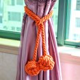 Wrap Rope Ends Rope Curtain Tiebacks, 2 Pack Cotton Yarn Holdbacks with Hand-Braided ...