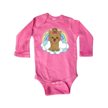 

Inktastic Yorkie Gifts Yorkshire Terrier Dog Gift Baby Girl Long Sleeve Bodysuit