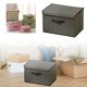 thumbnail image 2 of Caja de almacenamiento de tela plegable de gran tamaño con tapa, ideal para guardar ropa y textiles del hogar, 2 of 8