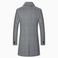 thumbnail image 2 of guisaled Men's Trench Coat Single Breasted Slim Fit Business Long Overcoat Notched Collar Winter Business Casual Quilted Pea Coats, 2 of 6