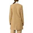 thumbnail image 4 of INSPIRE CHIC Women's Half Lapel Long Sleeves One Button Winter Mid-Length Overcoat XL Khaki, 4 of 8
