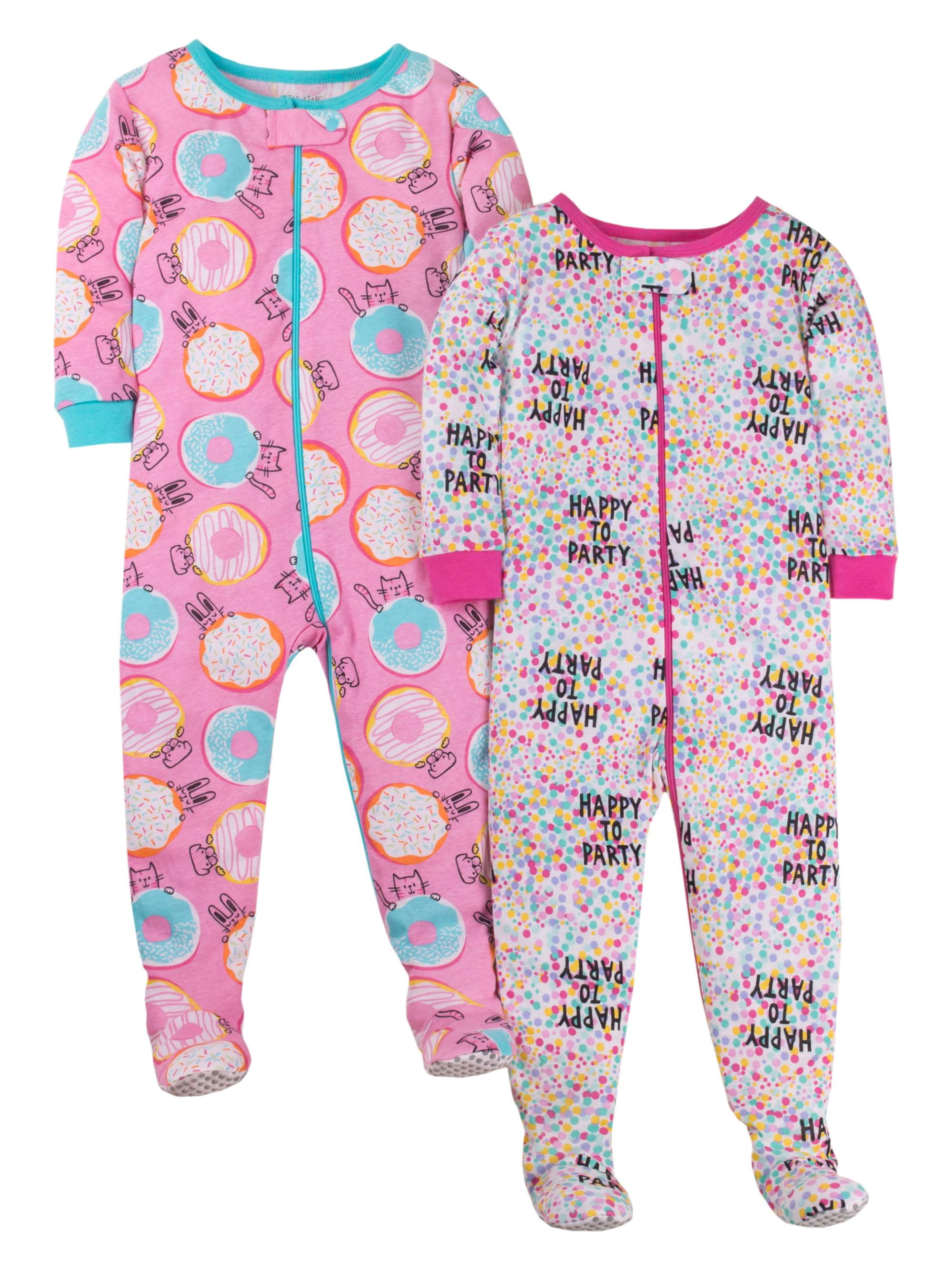 Little Star Organic Baby & Toddler Girl Snug Fit Stretchie Footed