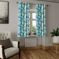 thumbnail image 2 of Ambesonne Palm Leaf Grommet Curtain, Abstract Nature Dream, 50" x 54", Blue Mint Green Orange, 2 of 6