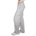 thumbnail image 2 of Pantalones Cargo de Mujer, de Felpa, de Talle Alto, Holgados, Estilo Deportivo, para Mujer, Pantalones Casuales con 8 Bolsillos. Gris M, 2 of 9