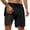 Black, variant on HOWPAY Mens Swim Trunks Solid Color Quick Dry Elastic Waist Drawstring Swimsuits with Compression Liner Summer Loose Fit Bathing Suit Army Green L