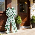 thumbnail image 5 of Gmogad Large St. Patrick’s Day Ribbon Bow, Holiday Door Wall Decoration, Front Door Wreath Accent for Indoor Outdoor St. Patrick’s Day Party, Green White Shamrock Ornament, 5 of 6