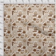 thumbnail image 4 of oneOone Rayon Brown Fabric Beach Sewing Craft Projects Fabric Prints By Yard 56 Inch Wide, 4 of 4