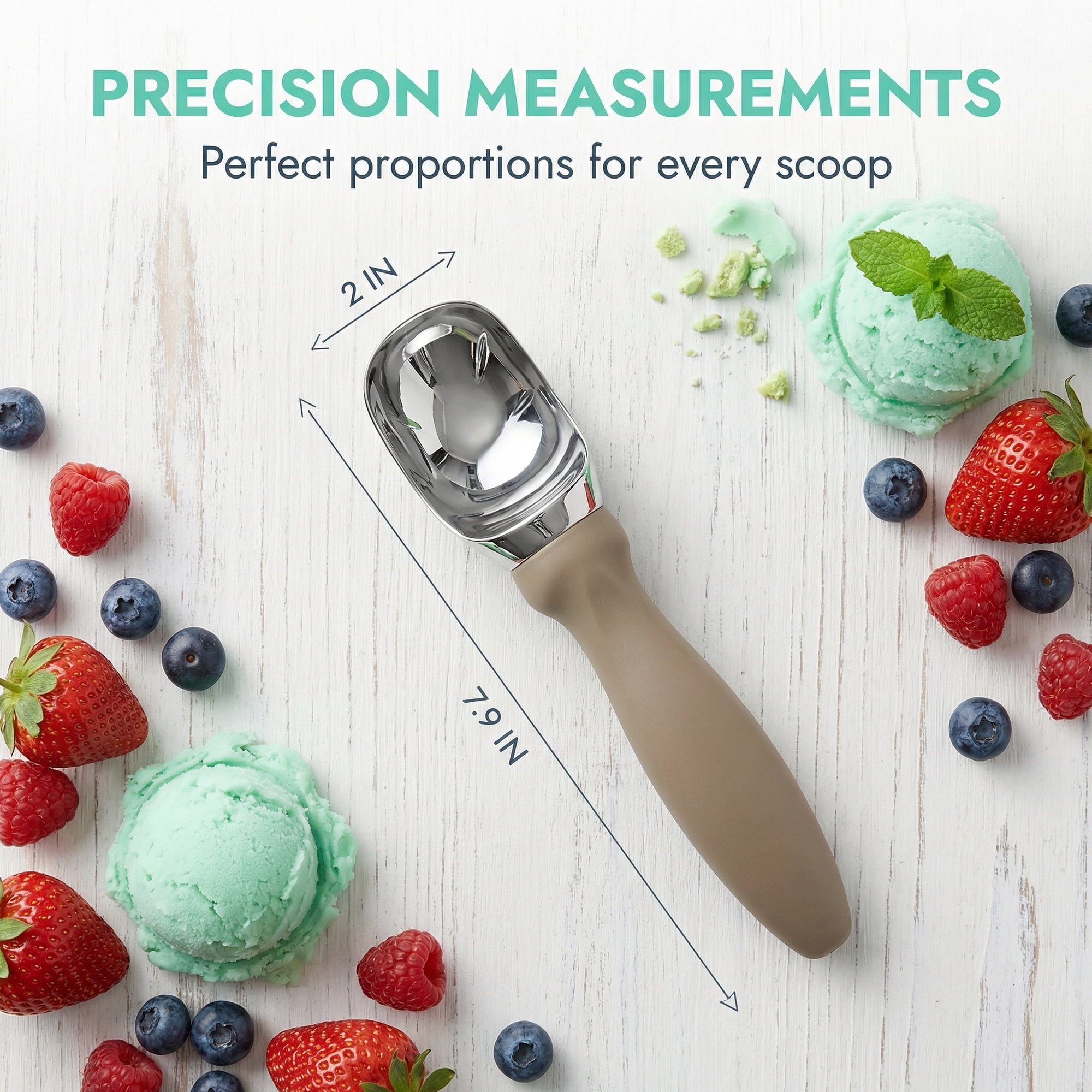 Unique Bargains Zinc Ice Cream Scoop with for Gelato and Cookie Dough Brown 7.9in