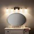 thumbnail image 4 of Hendrik Modern 5-Light Bathroom Vanity Light in Olde Bronze, 4 of 5