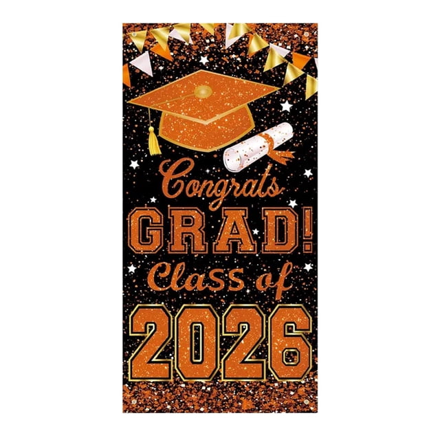 ZZHZGZ Congratulations to the Graduating Class of 2026 Banners Door Frames Graduation Party Decorations Front Porch Sign Wall with Lowered Back Indoor and Outdoor Photography