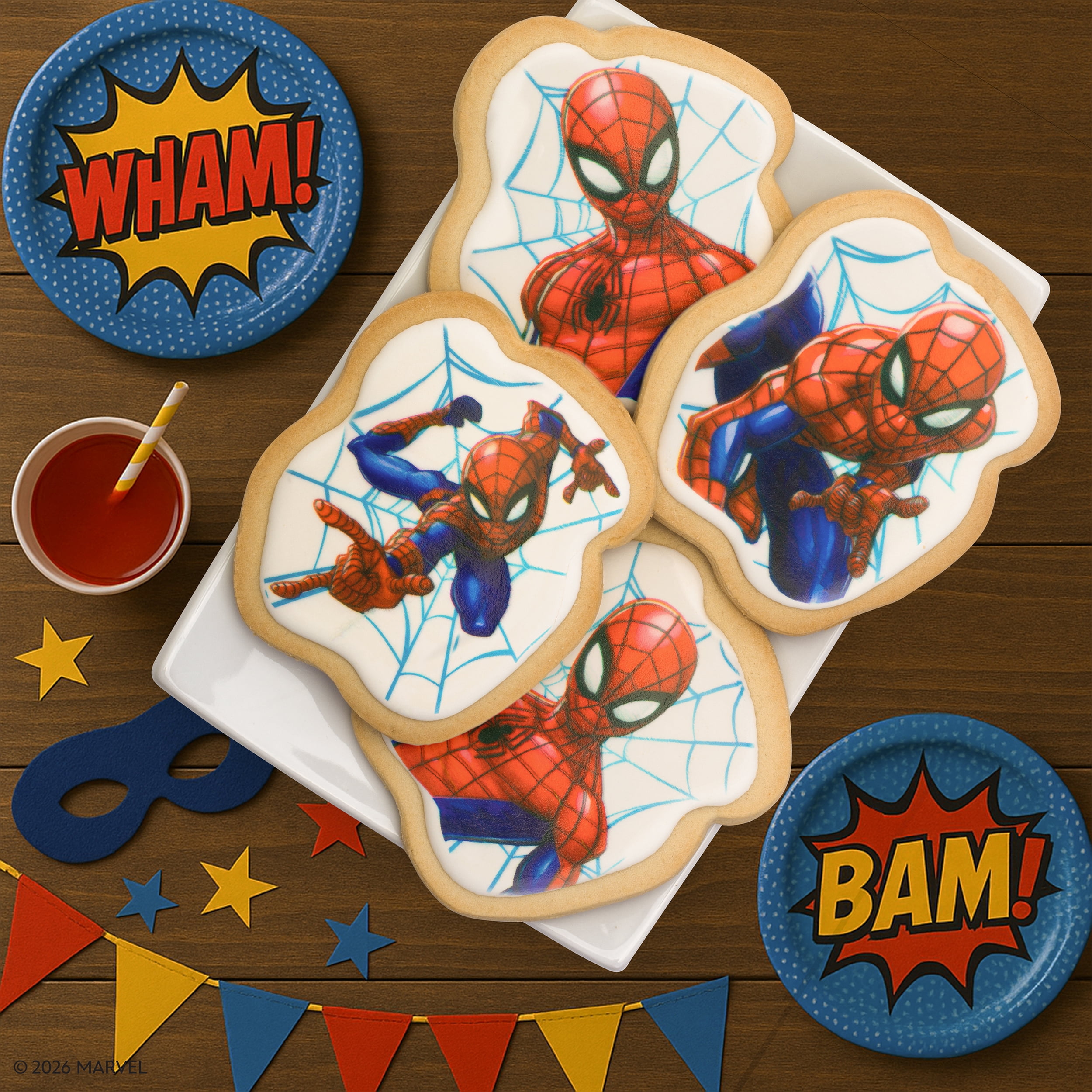 Marvel’s Spider-Man Vanilla Frosted Sugar Cookie with Vanilla Frosting, 2 oz, Baked, Kosher, Nut-Free