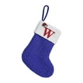 thumbnail image 2 of Blue Knitted Christmas Stocking With Embroidered Initial For Festive Mantel Decor, 2 of 5