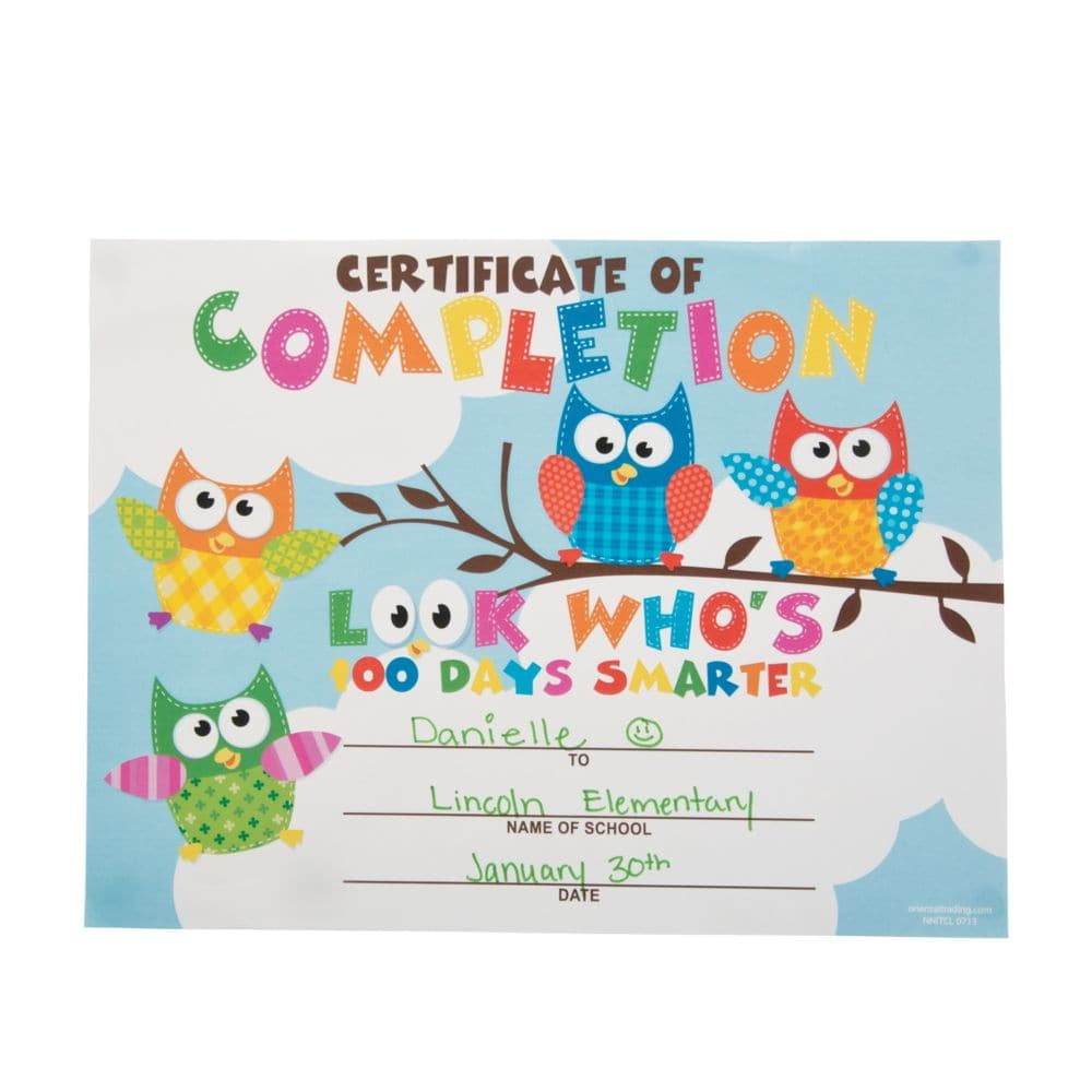 100Th Day Owl Certificate - Stationery - 25 Pieces - Walmart.com