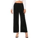 thumbnail image 1 of Pantalones de pierna ancha de mujer Inspire Chic, de cintura alta, elásticos, para fiesta, color negro, 1 of 6