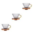 thumbnail image 1 of VONKY Modern Clear Glass Coffee Dripper Drop Over Funnel for Smooth Coffee Extraction Large with Handle Medium 3Set, 1 of 6