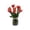 A, variant on Miniature Glass Flower Bouquet Ornament, Handcrafted Decorative Glass Flowers in Ribbed Vase for Home Office Desk Shelf Decor, Unique Collectible Gift, 2.36 Inches Tall,A